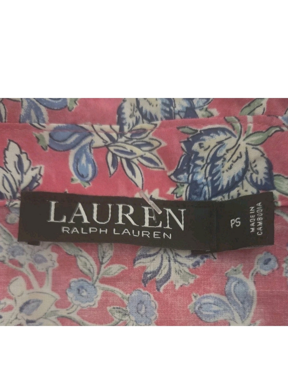 Lauren Ralph Lauren Pink Blue Floral Cropped Pant Pajamas 2 Piece Set Petite S - Picture 7 of 9